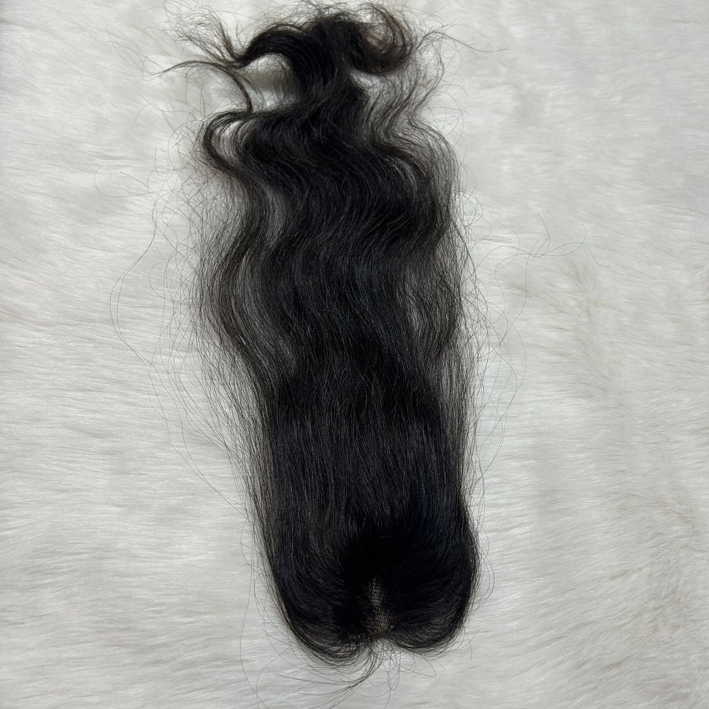 1.5 X 3 premium lace Wavy Hair Topper With Parting