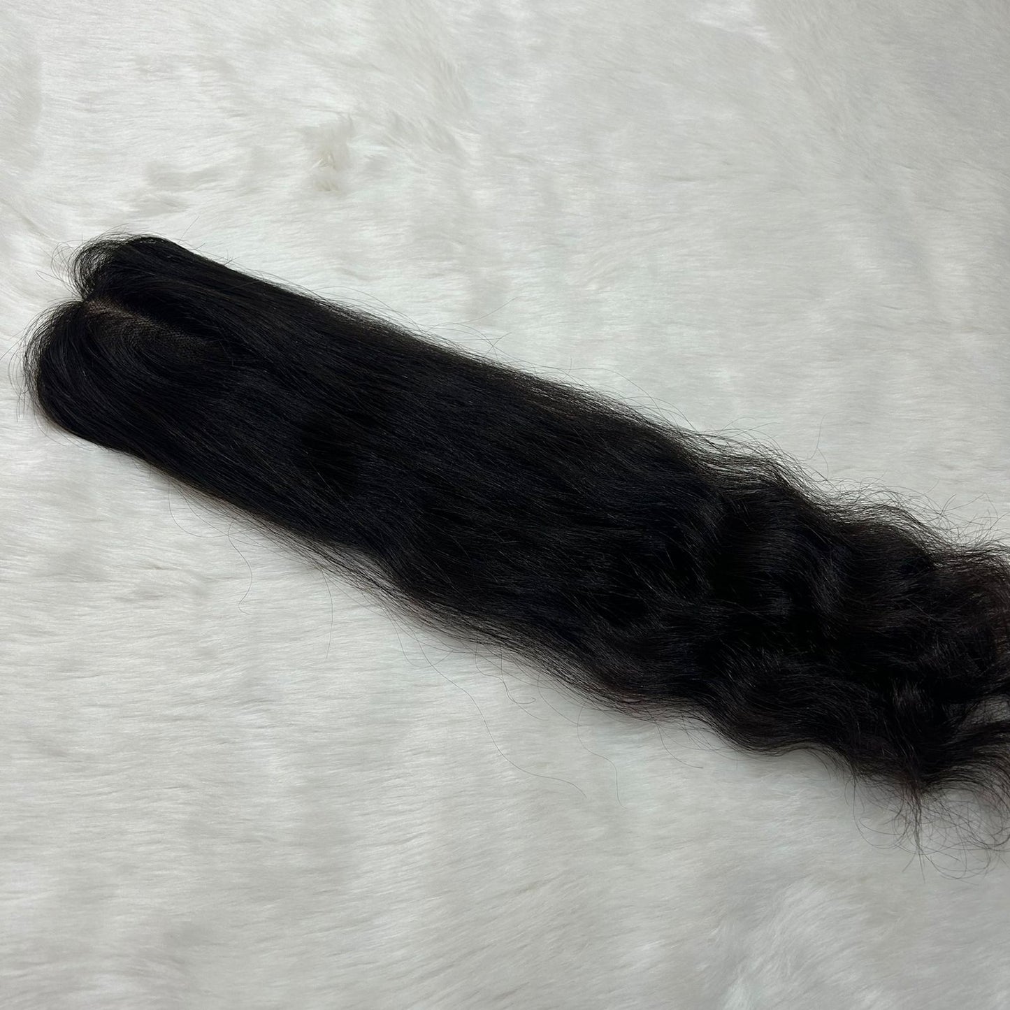 1.5 X 5 premium lace Wavy  Hair Topper With Parting